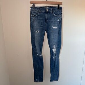 AGOLDE Jeans Women's Size 26 Blue Sophie High Rise Skinny Distressed Denim